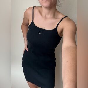 Nike Black spaghetti strap knit bodycon Dress size m sporty